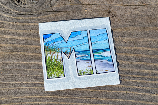 MI Beach Sticker - Small