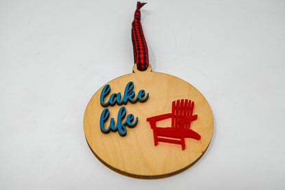 Lake Life Circle Ornament